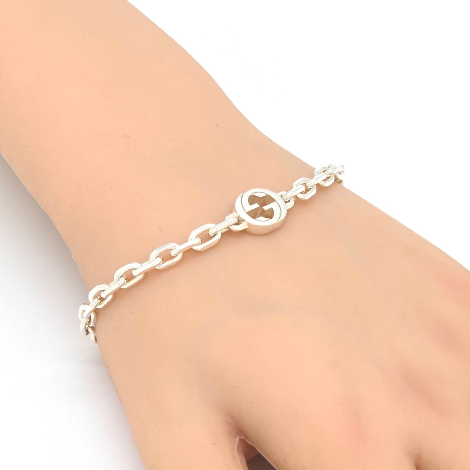 GUCCI グッチ ‎796351 インターロッキング チェーン ブレスレット 18 
