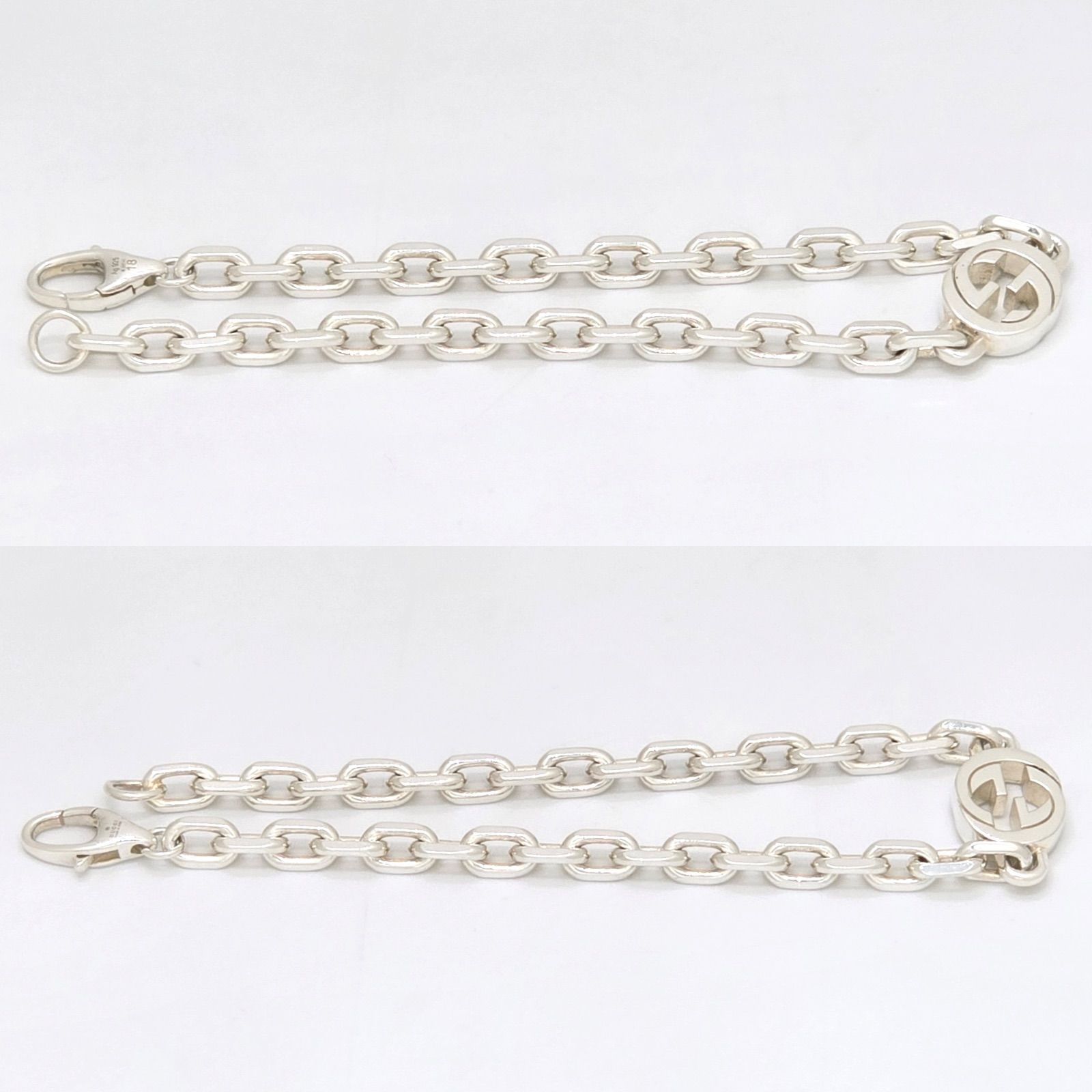 GUCCI グッチ ‎796351 インターロッキング チェーン ブレスレット 18