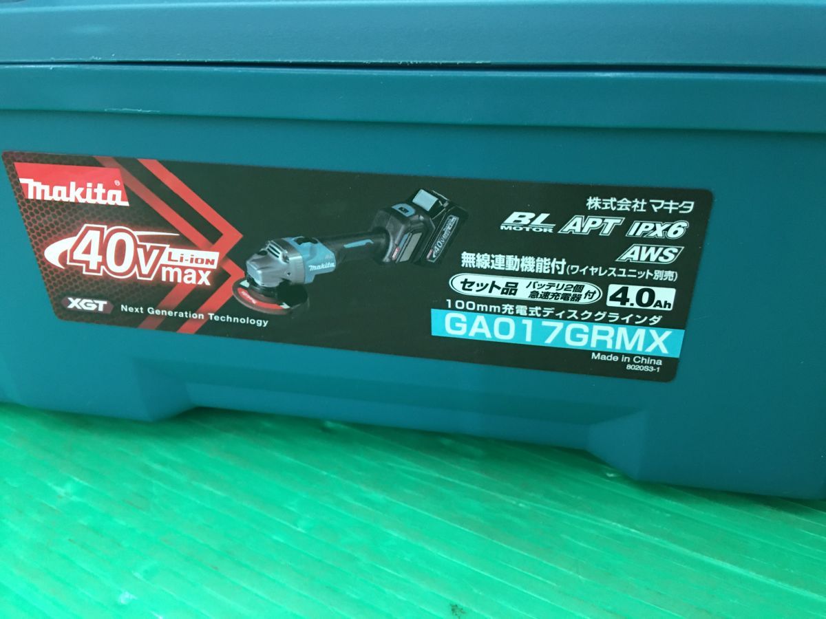 ☆makita マキタ 100mm 充電式ディスクグラインダ GA017GRMX 40Vmax 