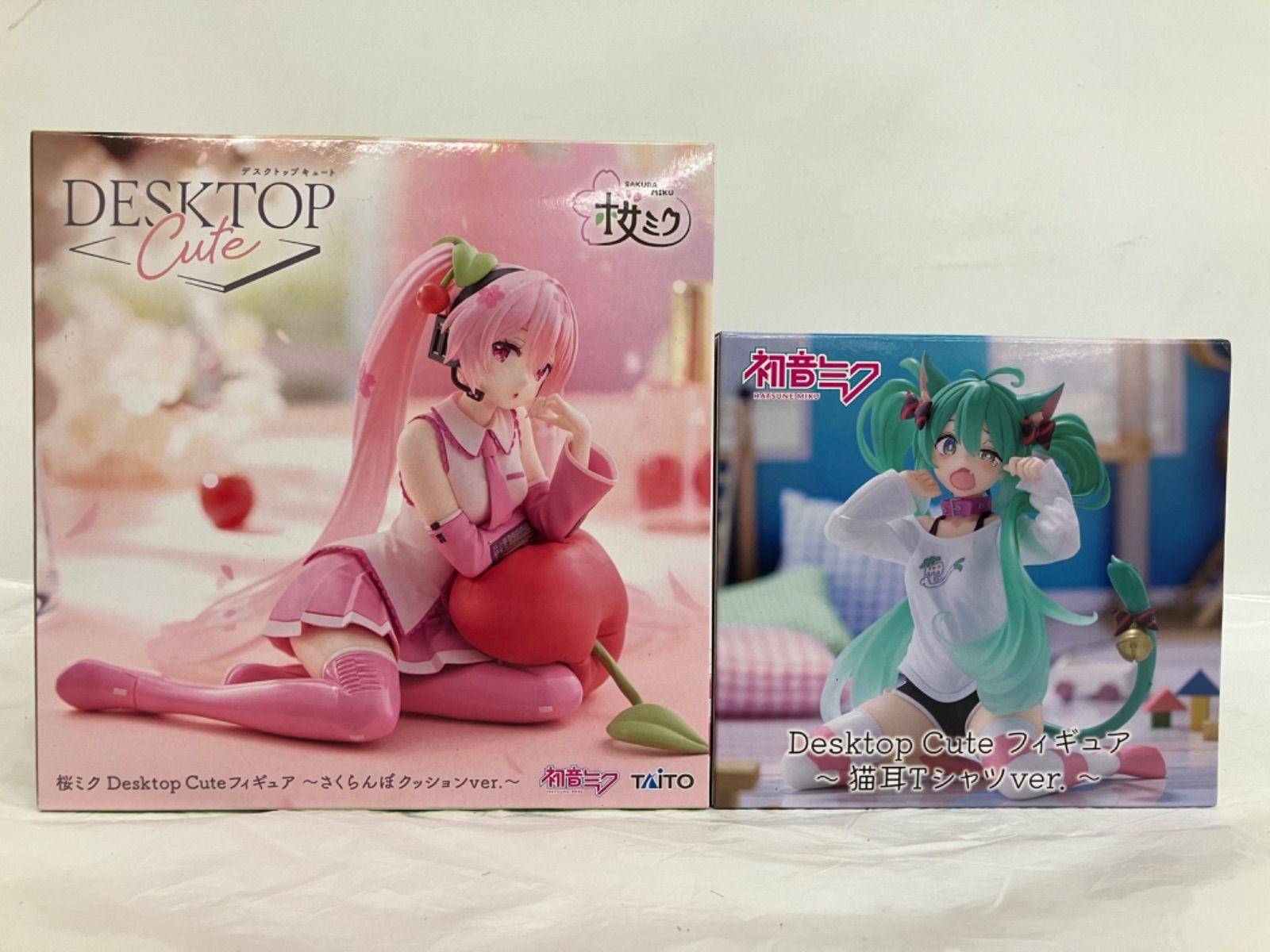 未開封 初音ミク DesktopCuteフィギュア 猫耳Tシャツ 桜ミクさくらんぼ