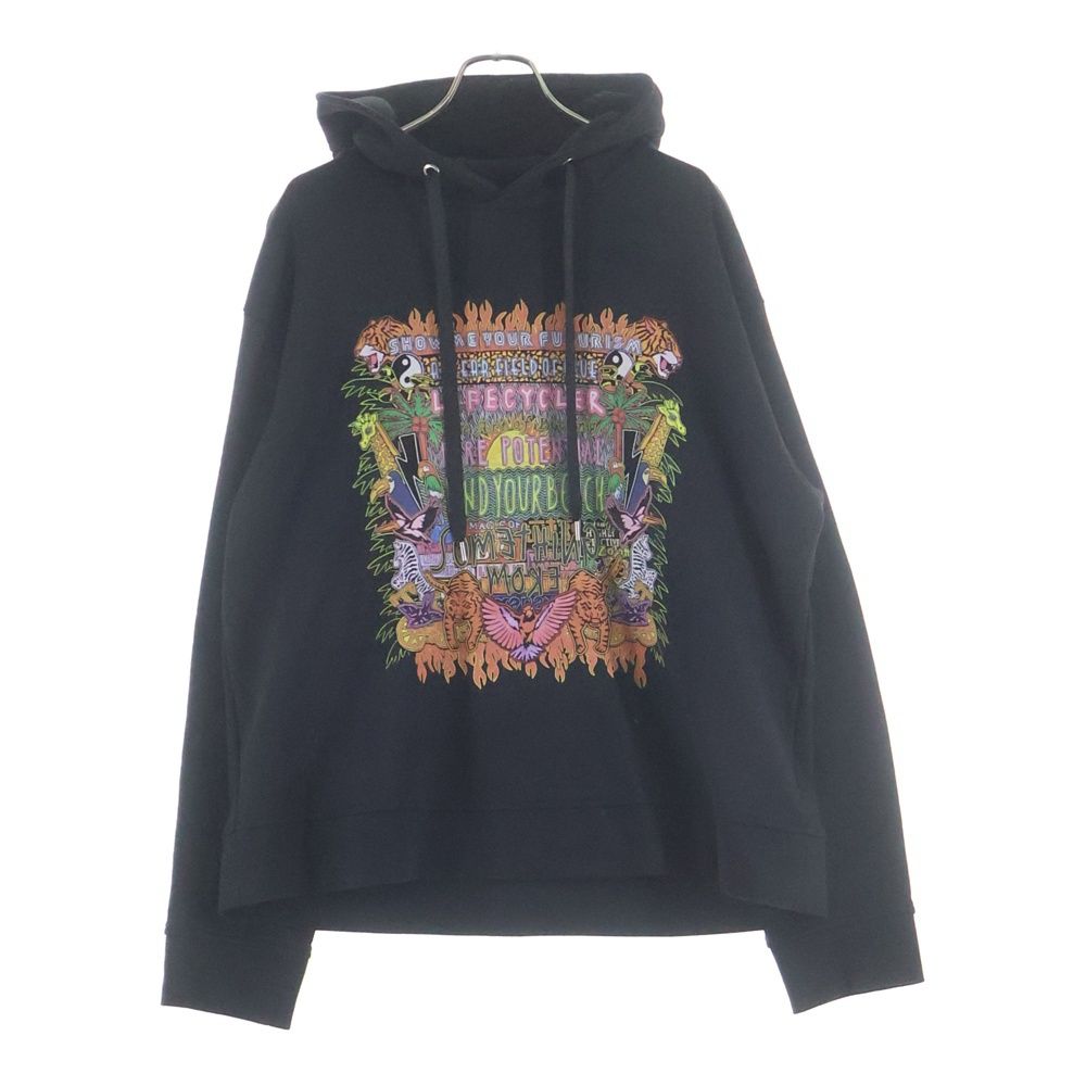 NEIL Barrett プリント入りフーディ、ブラック Lサイズ 正規 19AW Neil 