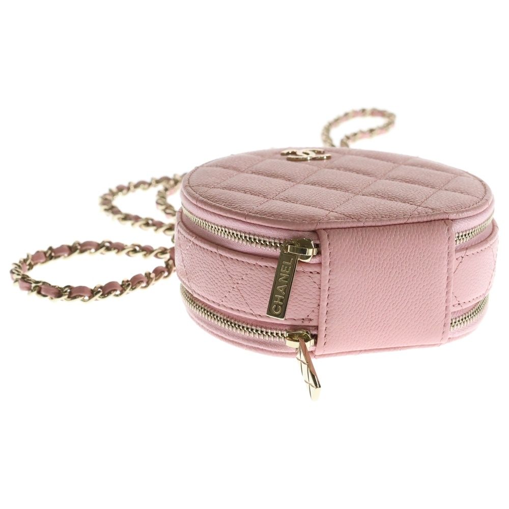 CHANEL シャネル スモールバニティ チェーンショルダーバッグ ピンク キャビアスキン ゴールド金具 AP2502 CHANEL (シャネル) スモールバニティ チェーンショルダーバッグ ピンク