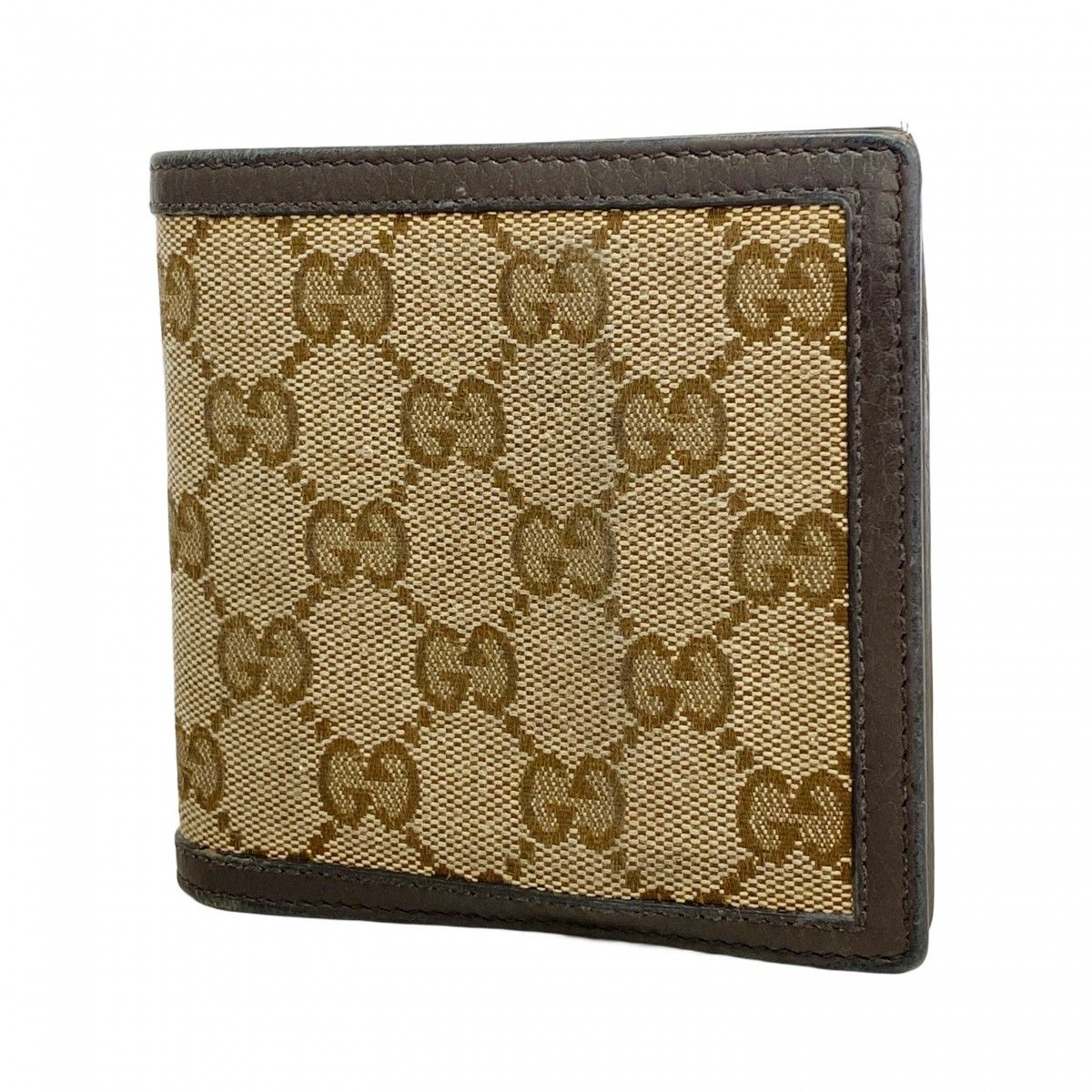 GUCCI KS USED GUCCI グッチ ベージュ ブラウン ドーム型 PVC レザー