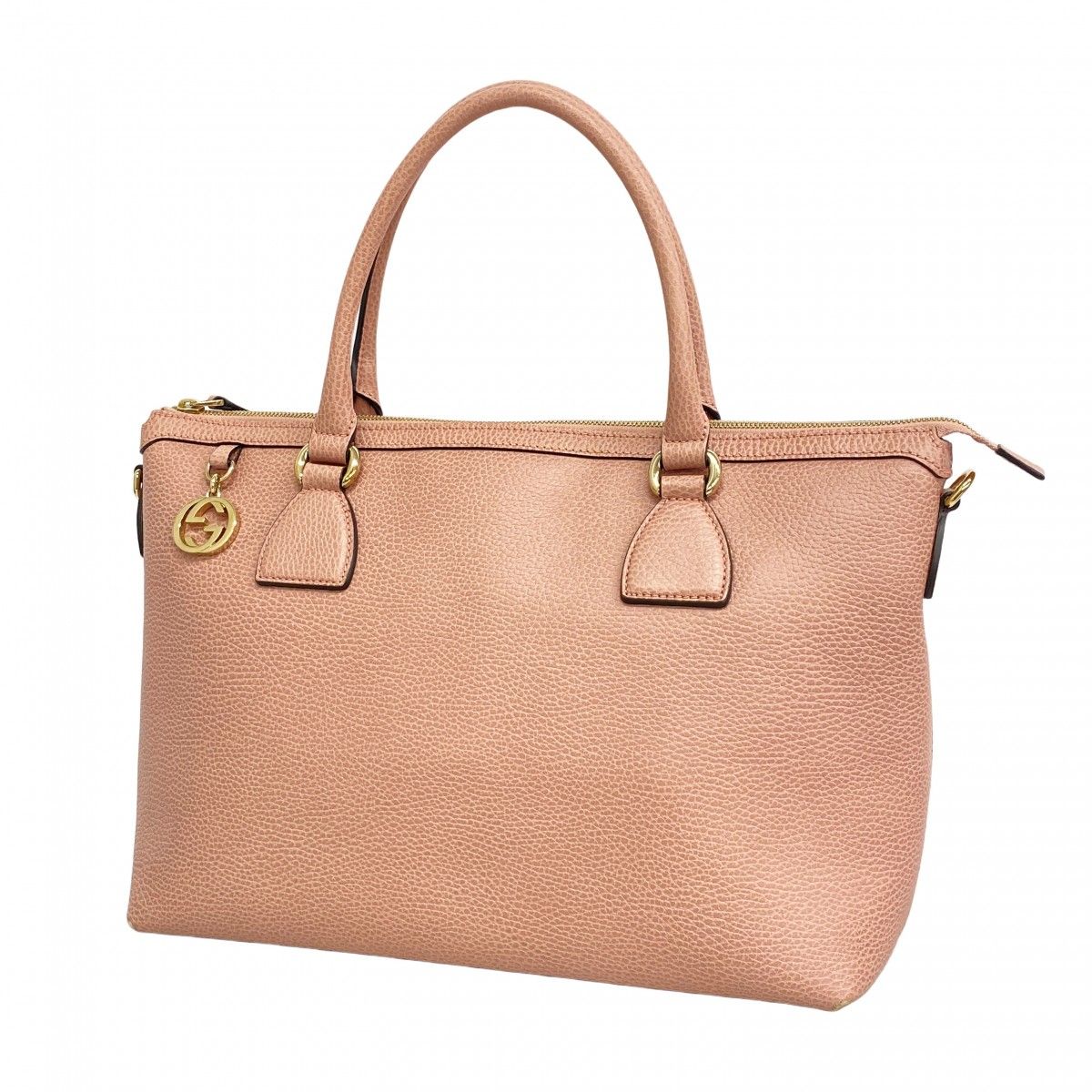 6ca0420-k】グッチ ハンドバッグ インターロッキングG 449650 レザー