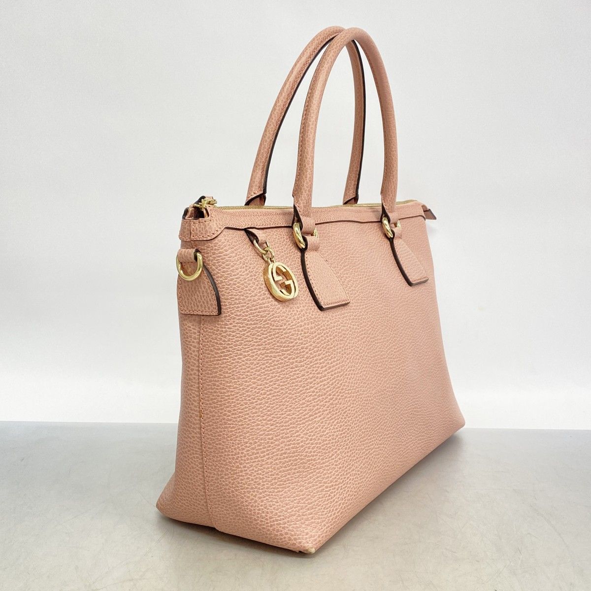 6ca0420-k】グッチ ハンドバッグ インターロッキングG 449650 レザー