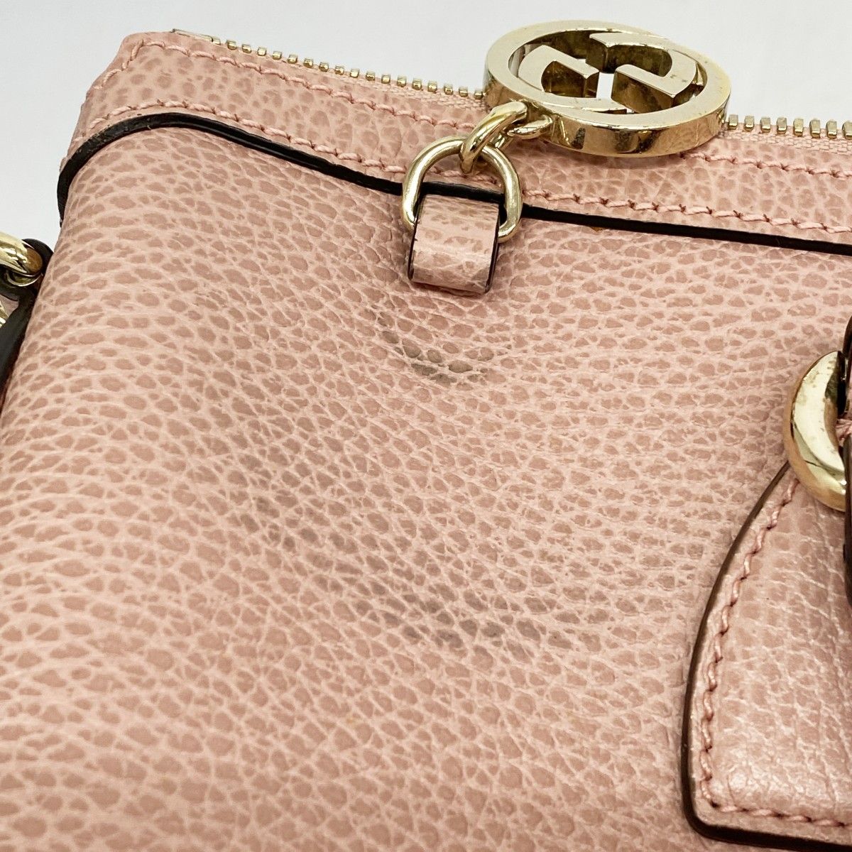 6ca0420-k】グッチ ハンドバッグ インターロッキングG 449650 レザー