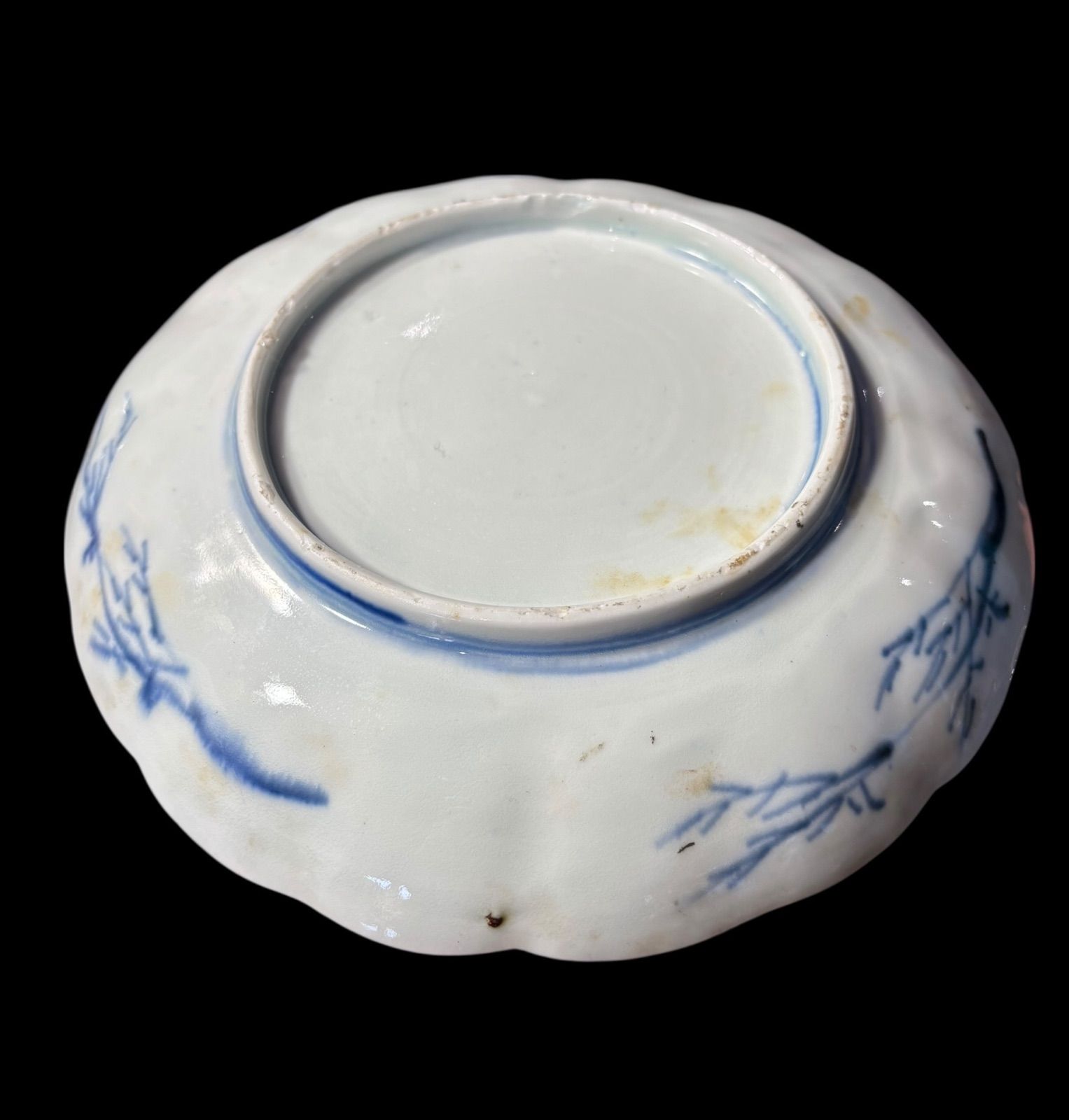 明治時代 古伊万里 金彩 赤絵 鯉草花文図 大皿 取り皿 飾り皿 和食器