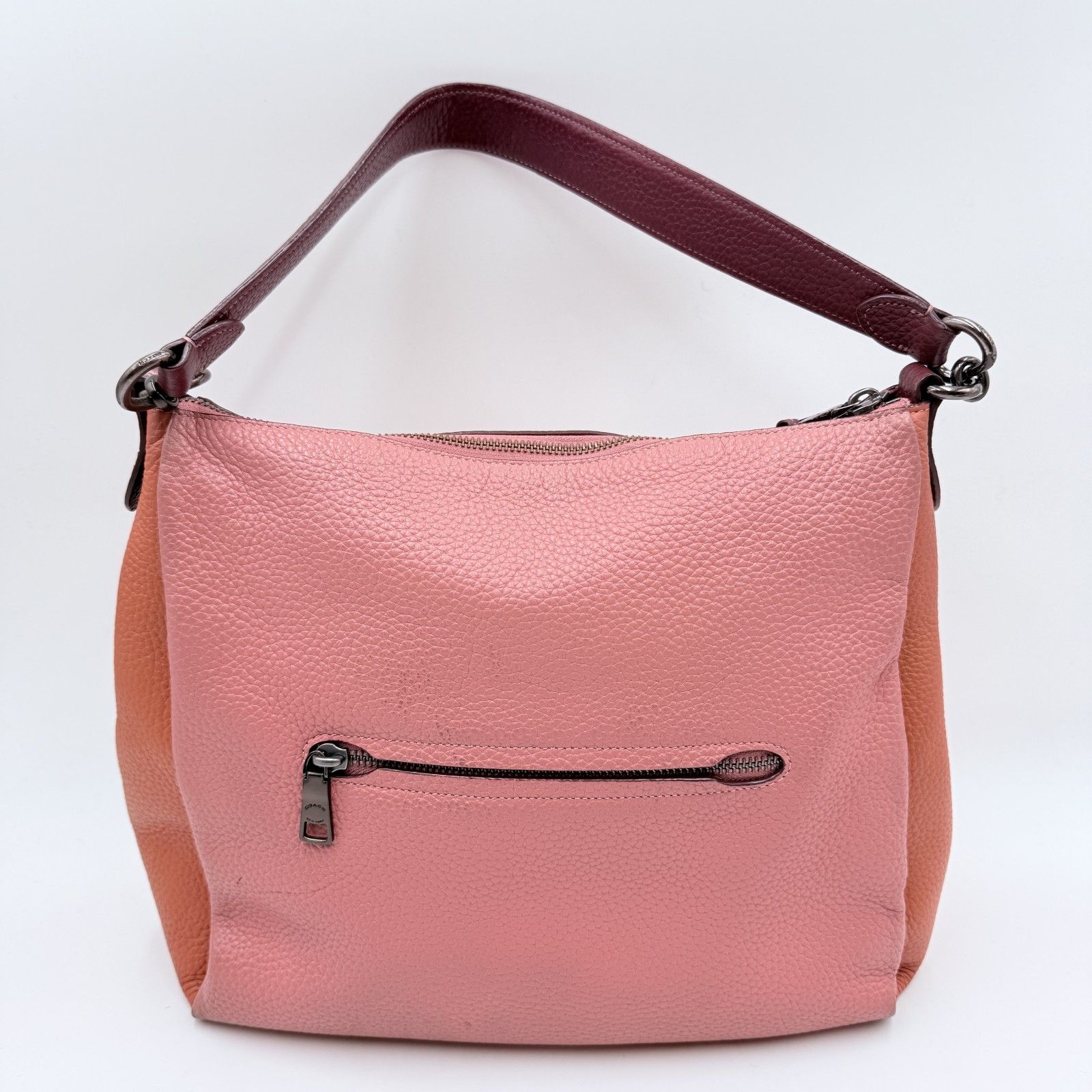 COACH（コーチ）シェイ ショルダーバッグ レザー ピンク系 バイカラー 