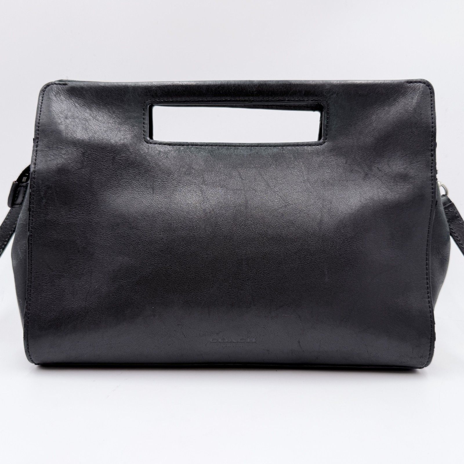 COACH（コーチ）レザー 2WAYハンドバッグ／ショルダーバッグ ブラック