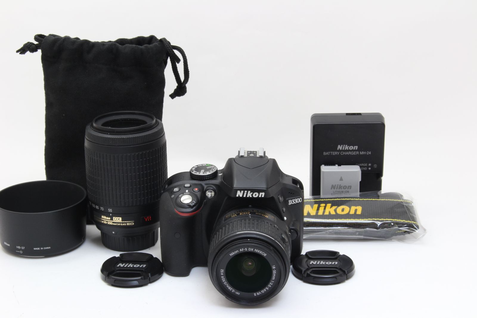 AA (極上美品) Nikon ニコン D3300 18-55 55-200mm ダブルズームレンズ
