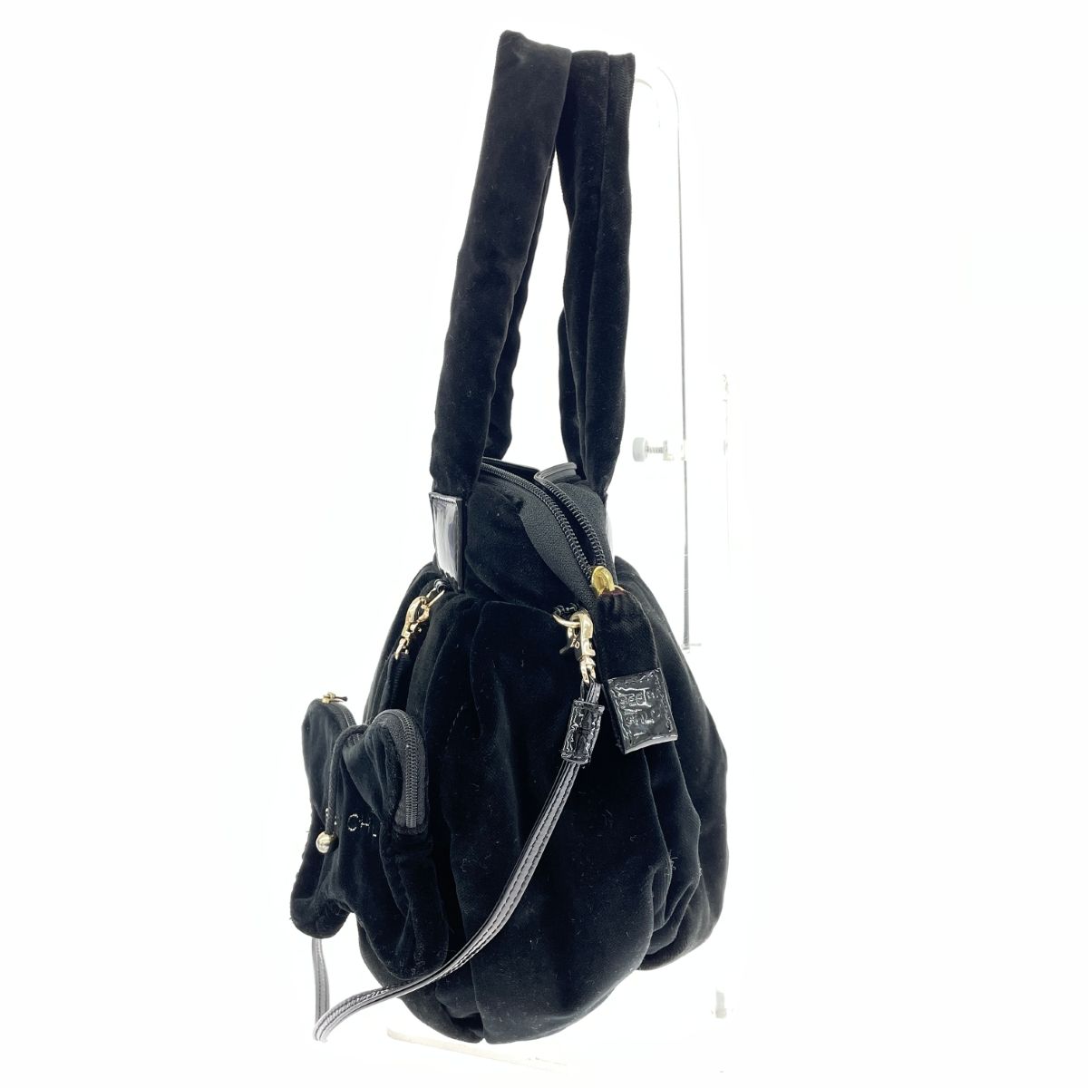 SEE BY CHLOE シーバイクロエ 2WAYバッグ ベロア ブラック レディース 