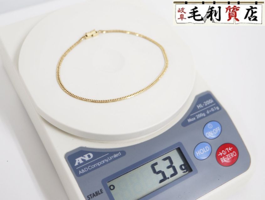 K18 キヘイ 喜平 アンクレット 6面ダブル 5.3ｇ 6メンダブル18金 イエローゴールド 750 YG 【中古】 ジュエリー