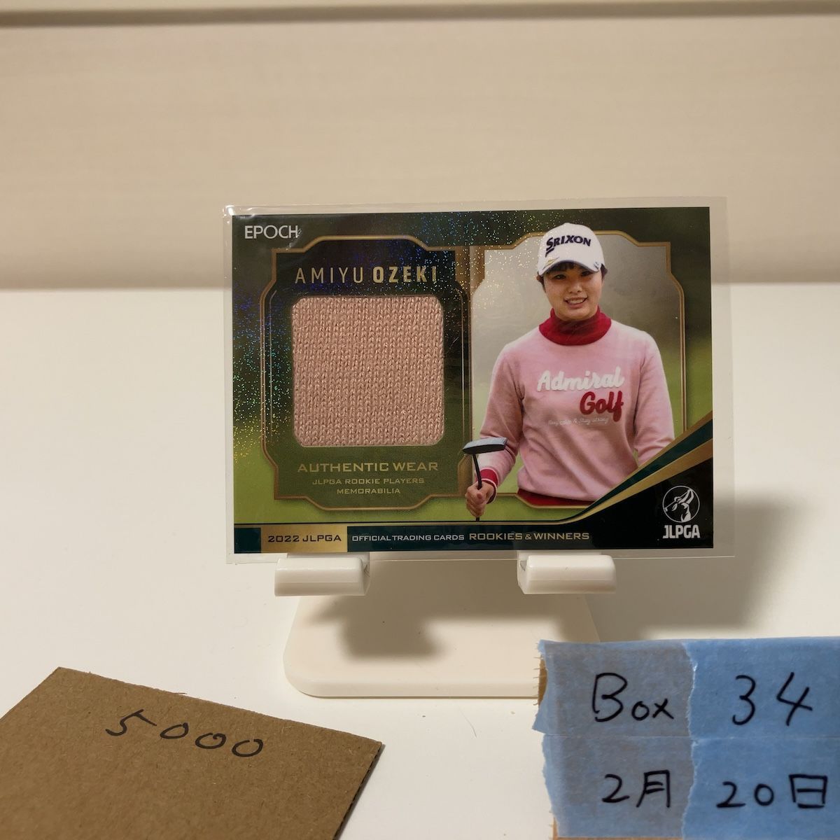 2022 EPOCH 尾関彩美悠 Amiyu Ozeki 086/240 JLPGA Authentic Wear Memorabilia ジャージ 女子プロゴルフ カード