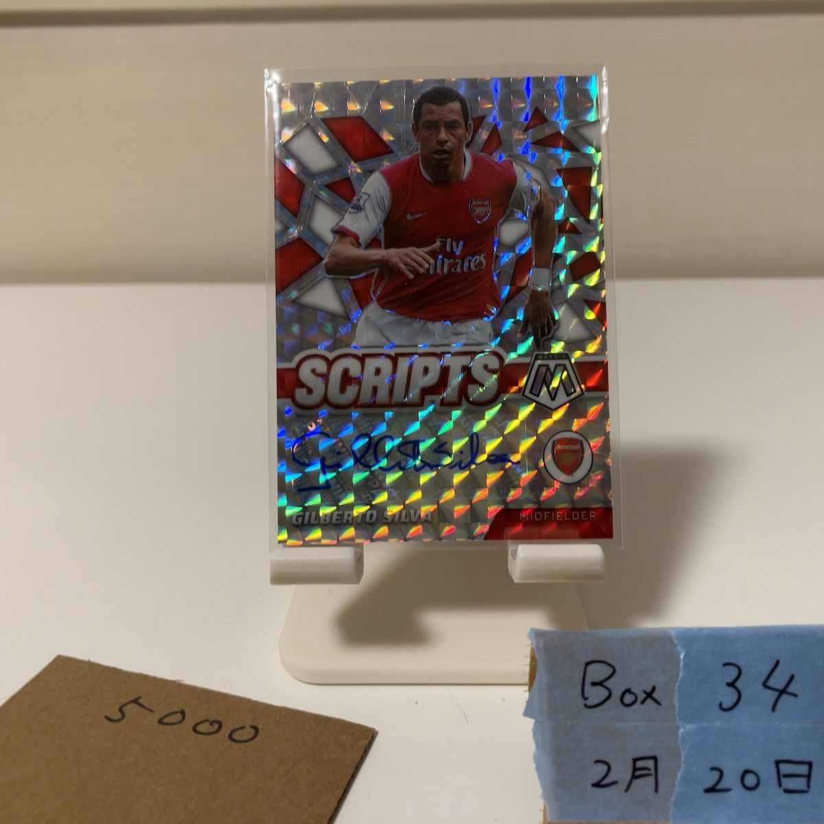 2021 Panini Mosaic Gilberto Silva 直筆サインカード Arsenal Scripts