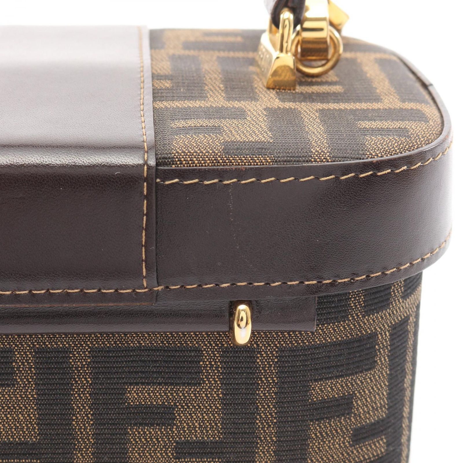 フェンディ FENDI ハンドバッグ ズッカ ブラック/ブラウン キャンバス