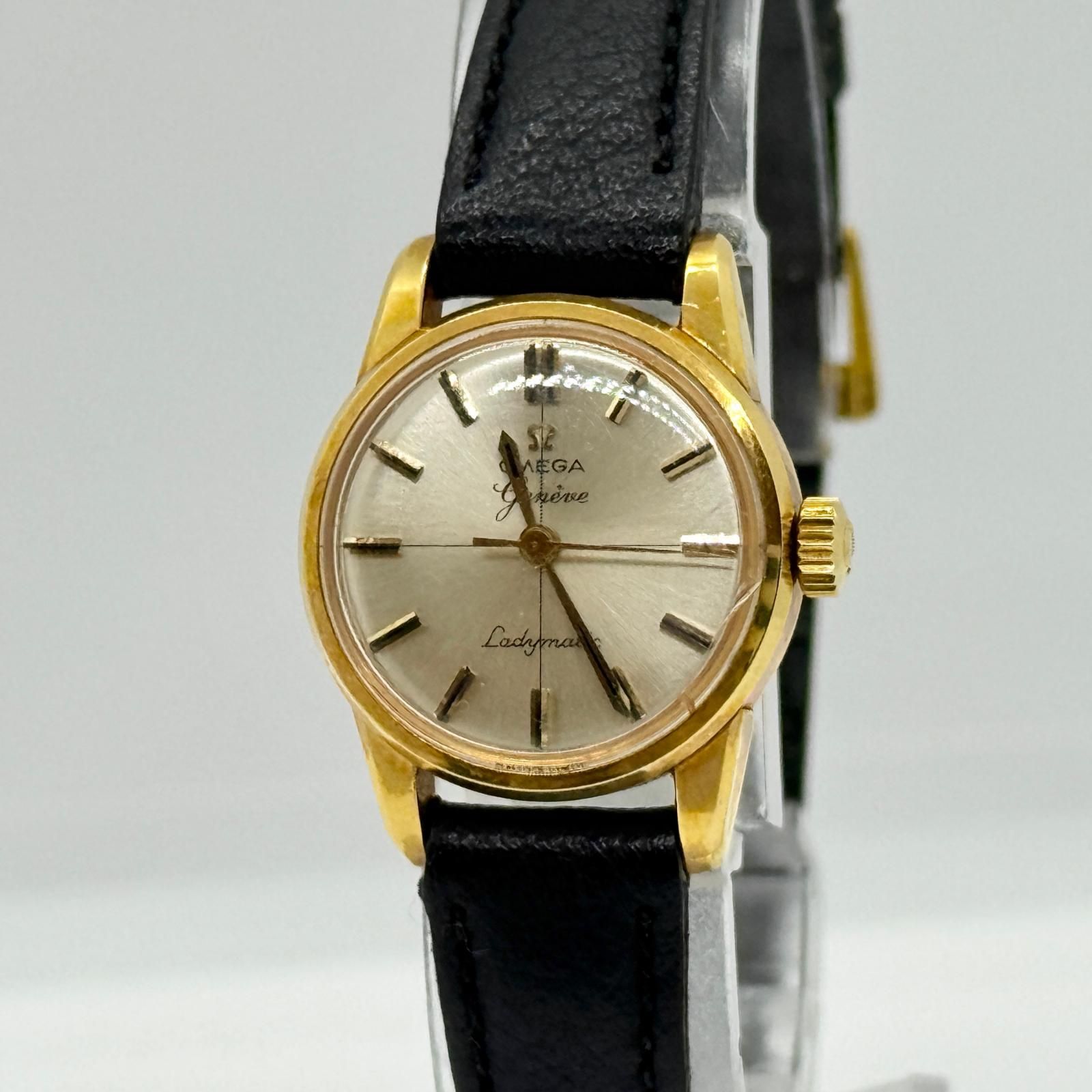 OMEGA オメガ レディマチック ベージュ 手巻き レディース クロス 