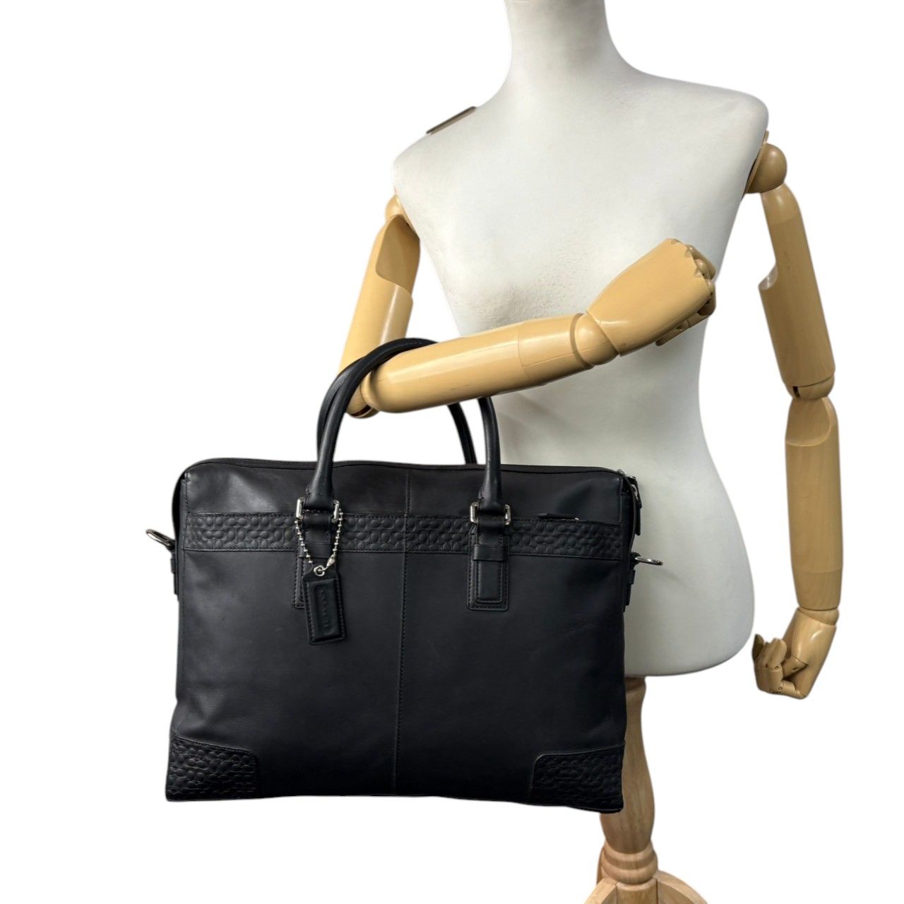 良品】コーチ COACH ビジネスバッグ ブリーフケース 2WAY ブラック 黒