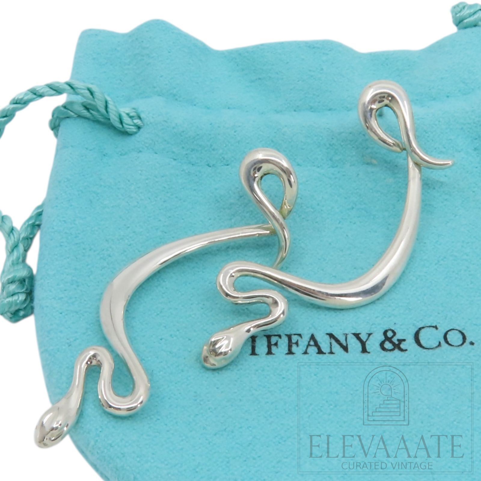 希少 美品 Tiffany&Co. ティファニー スネーク スイング シルバー