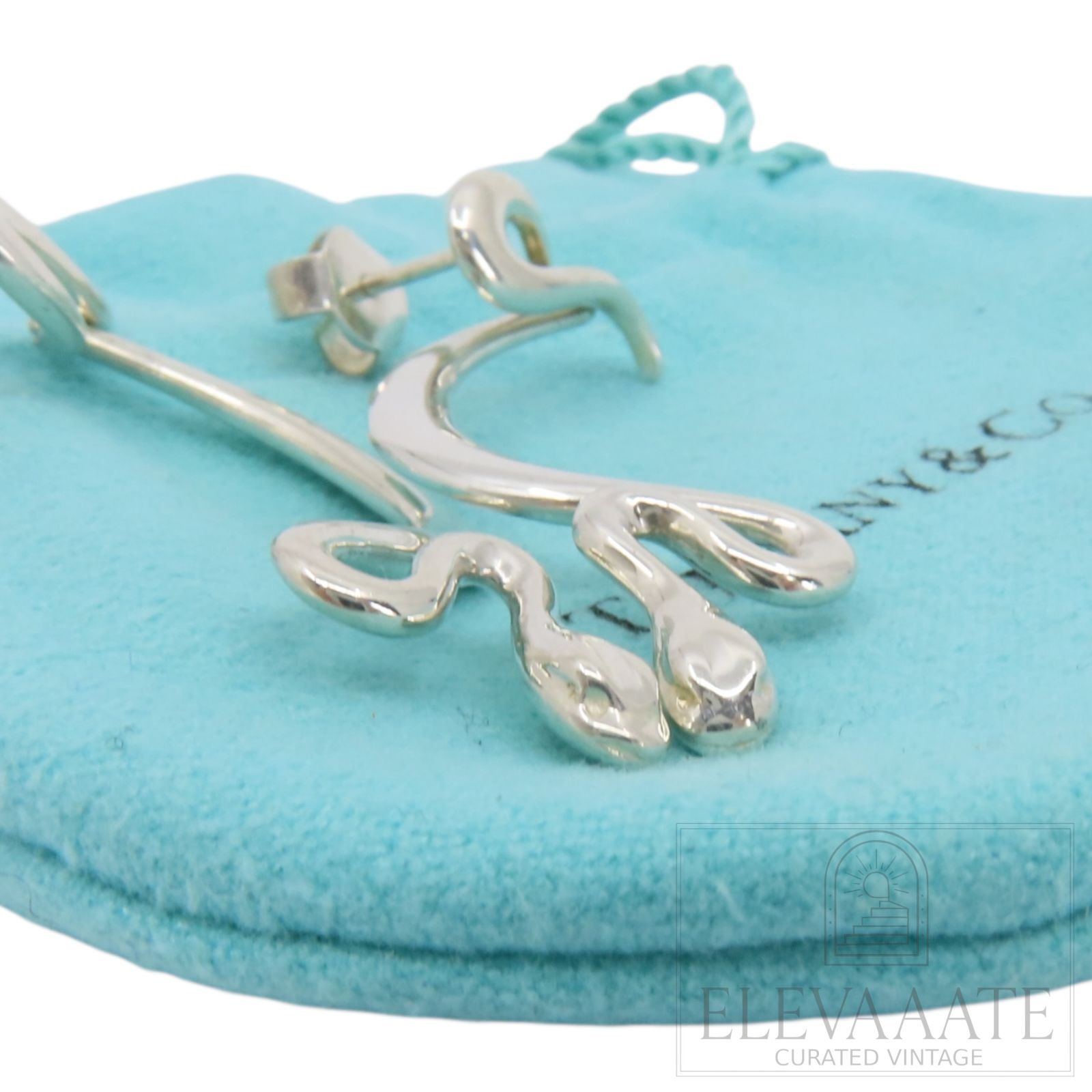 希少 美品 Tiffany&Co. ティファニー スネーク スイング シルバー