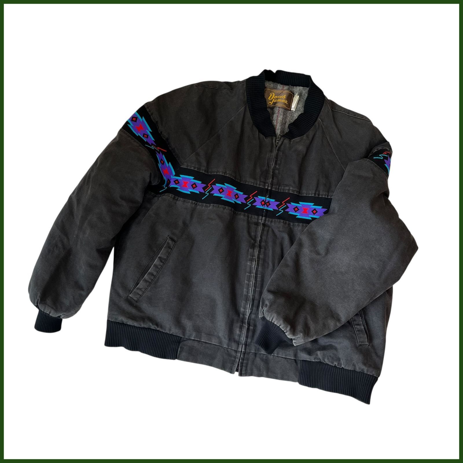 古着 ○DAVID JAMES ○ネイティブ柄 ダックジャケット ブランケット