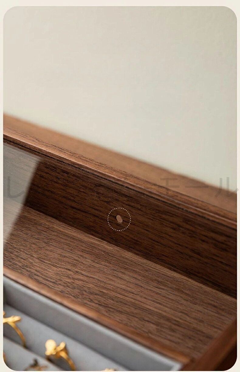 銘木 ジュエリーボックス アクセサリーケース 木製 仕切り調整 3段 大