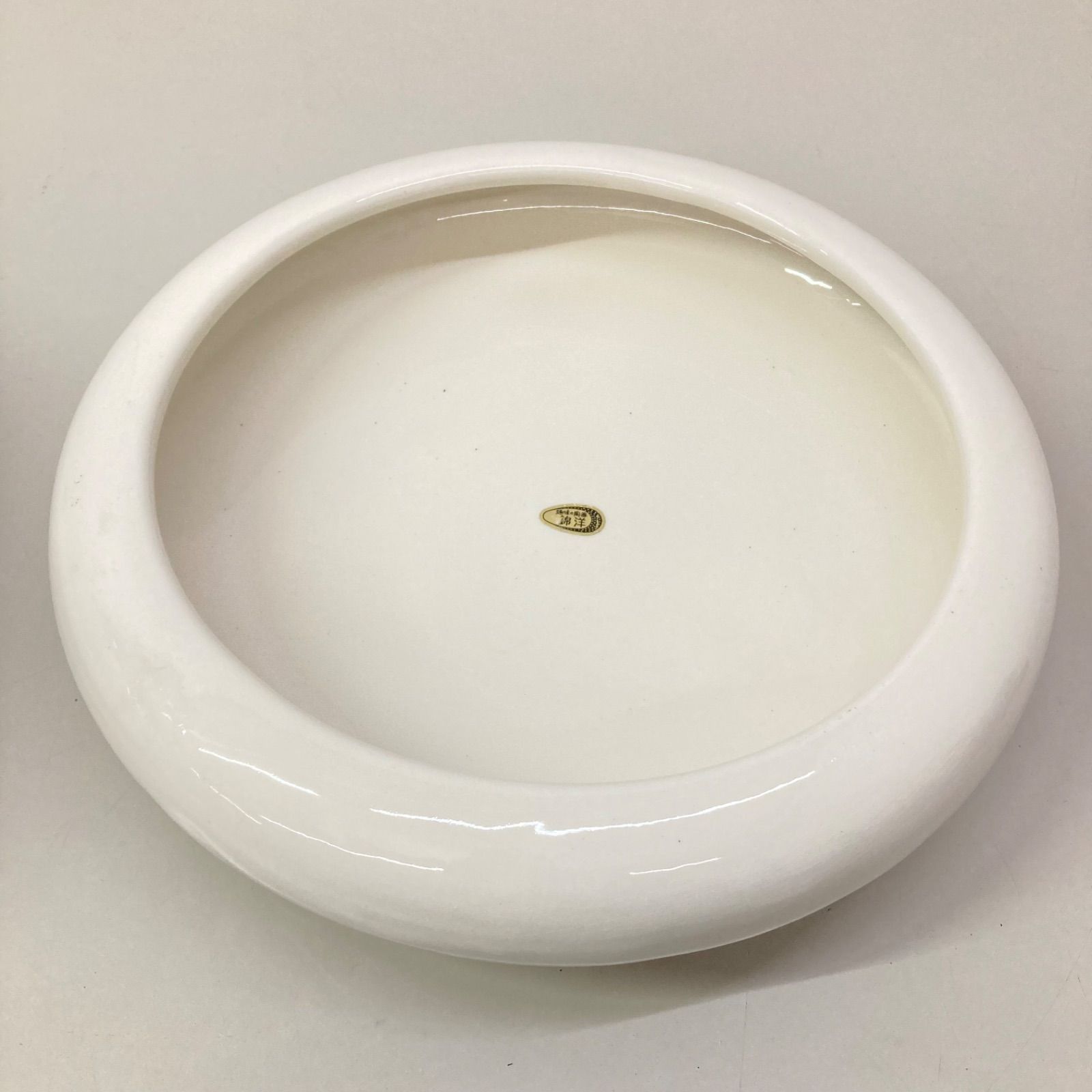 shino様2個セット 新品 水盤 陶器 ホワイト 鉢皿 直径30cm 脚下駄付 白磁 花器 生け花