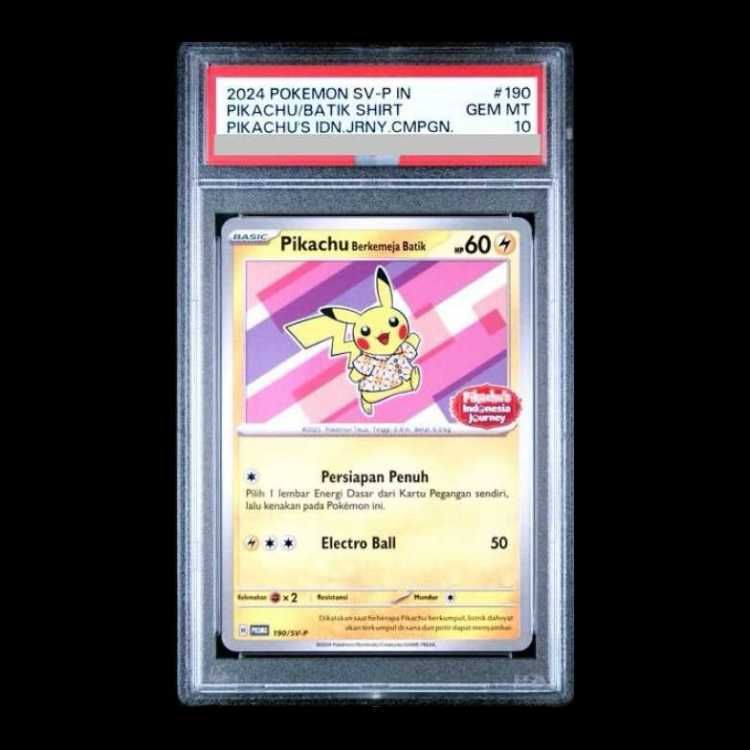 PSA10】 バティックシャツのピカチュウ 《インドネシア語/ピカチュウ柄