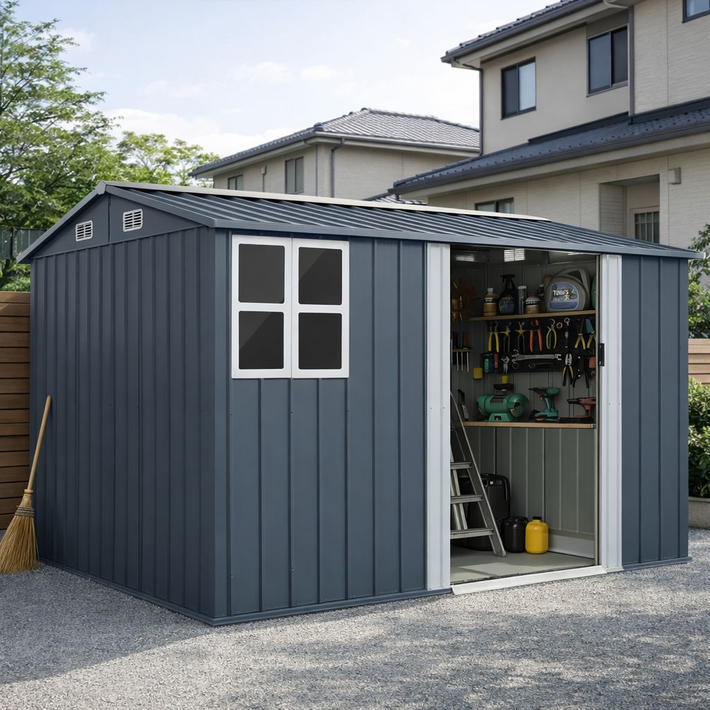 再入荷】大型物置 屋外 スチール倉庫 幅290×奥行232×高さ195cm 約 