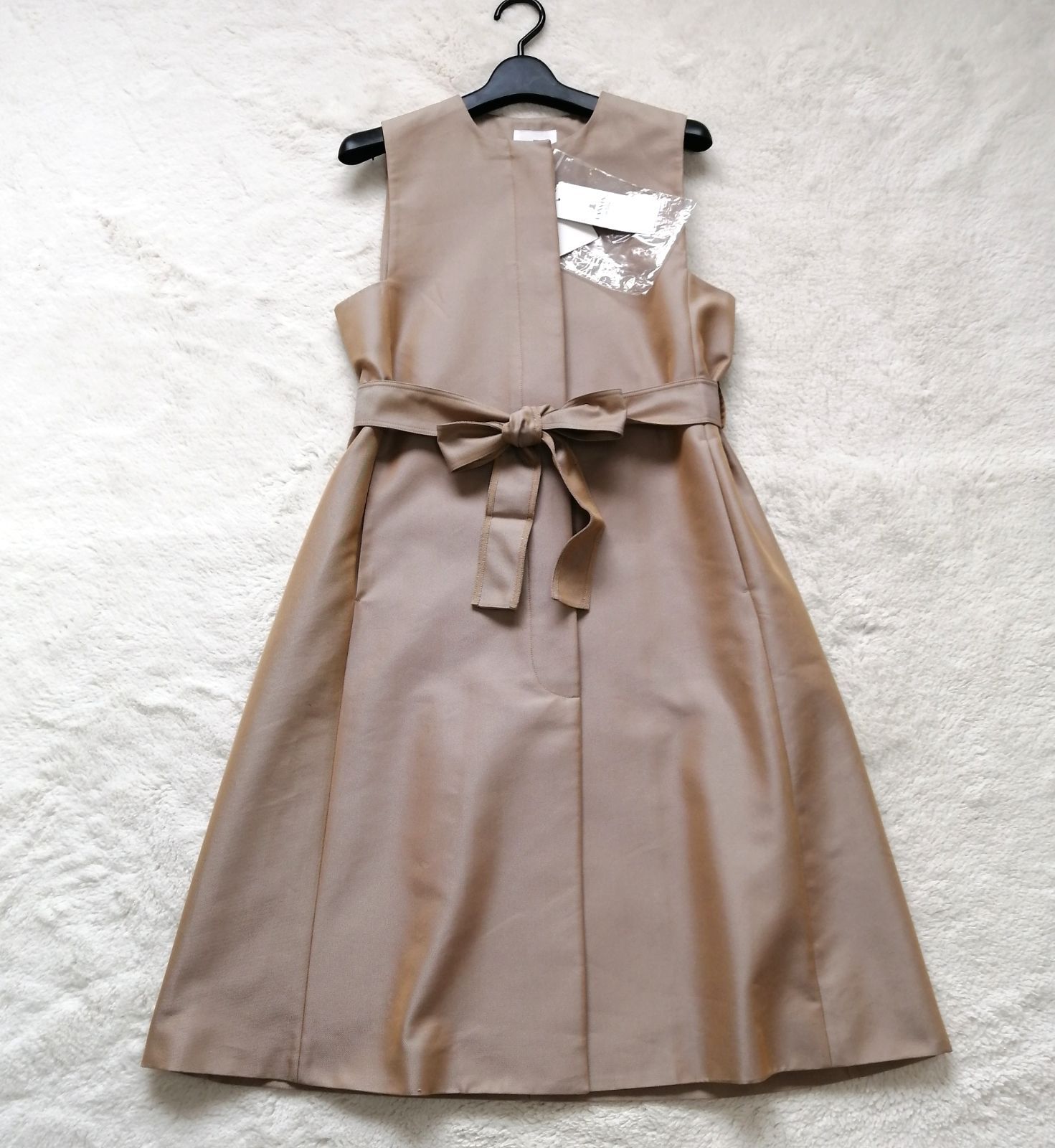 LANVIN カシミヤ ベージュ ロングコート ウエストベルト付き 【公式通販】