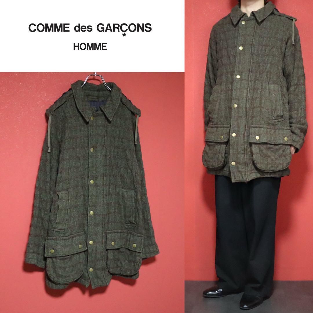 COMME des GARCONS HOMME フーデッド ジップ ウールコート - メルカリ