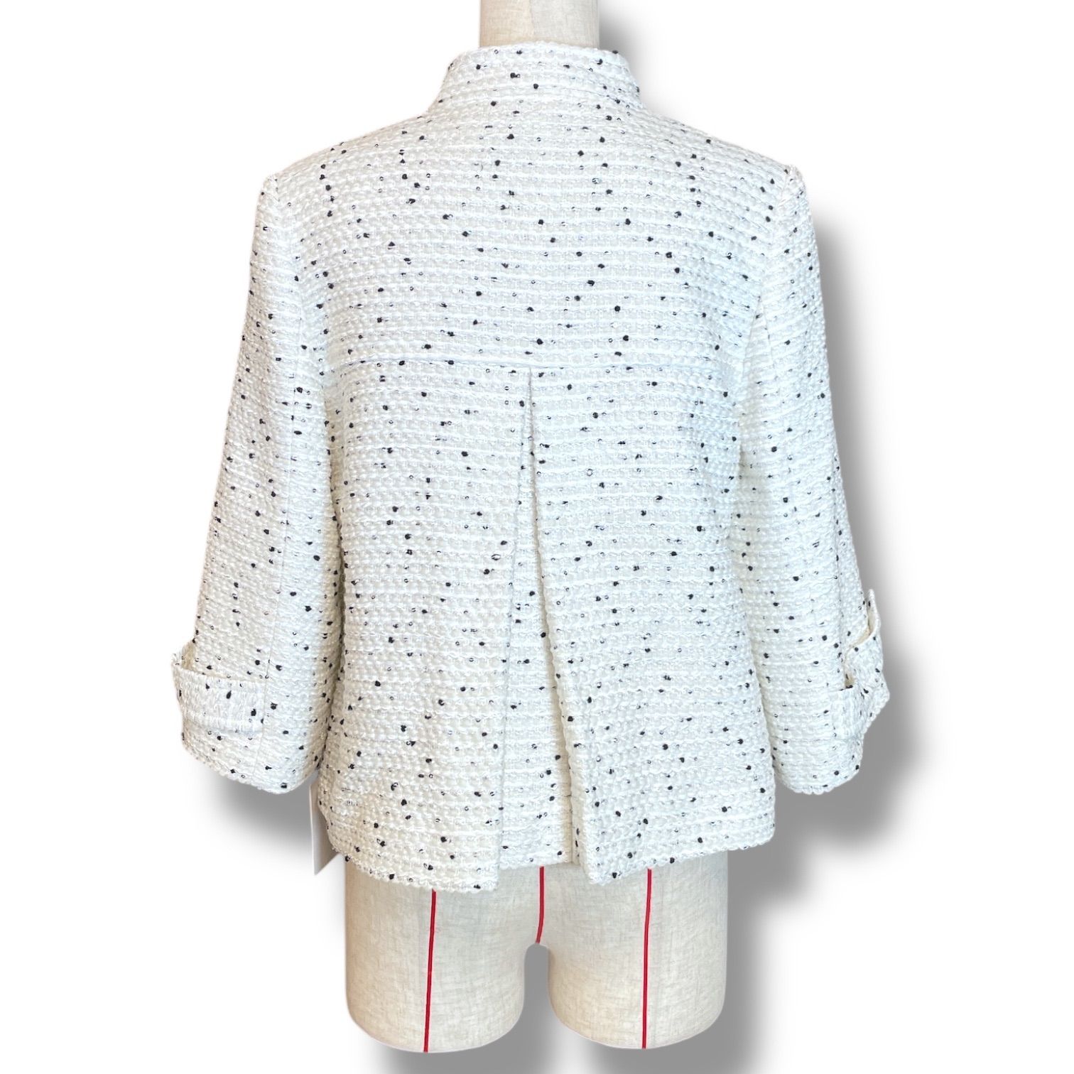 新品 未使用 タグ付き Sheller シェリエ Dot tweed A-line jacket