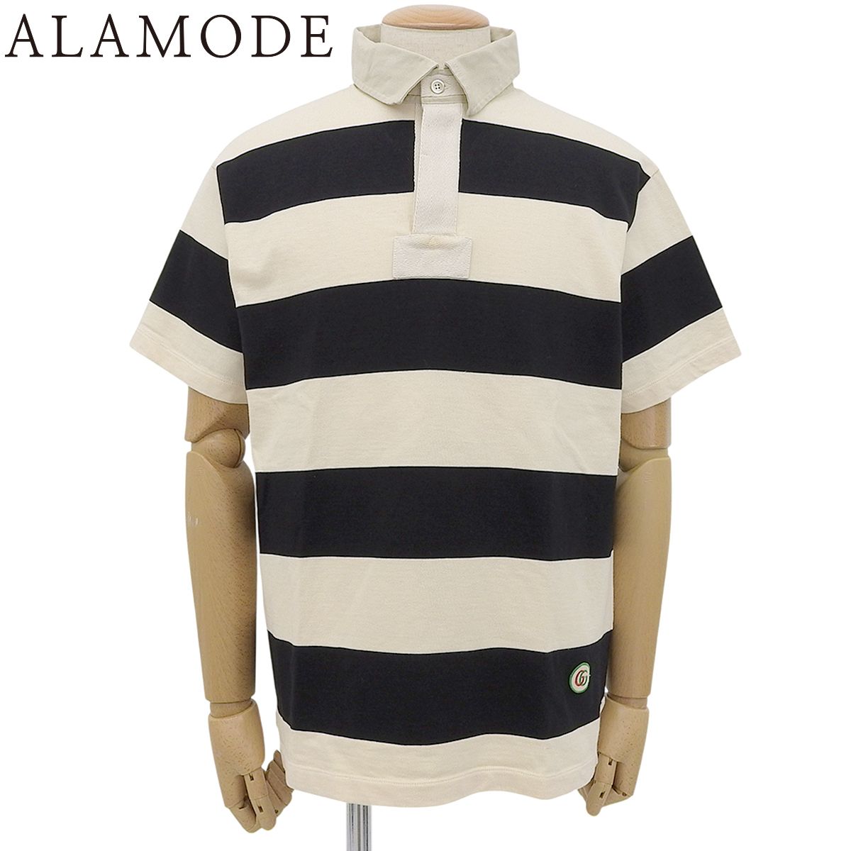 GUCCI(グッチ) GGロゴワッペン ボーダー ポロシャツ アパレル