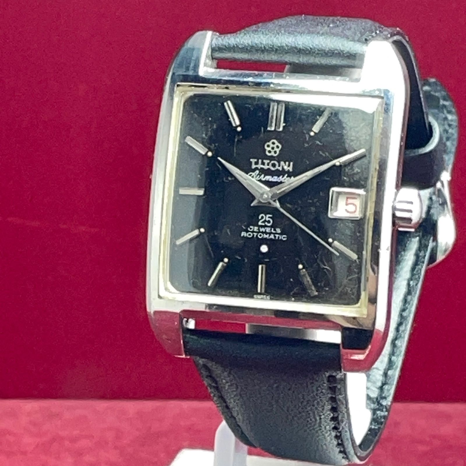 OH済】TITONI チトーニ エアマスター 1960年代 製スクエア 自動巻