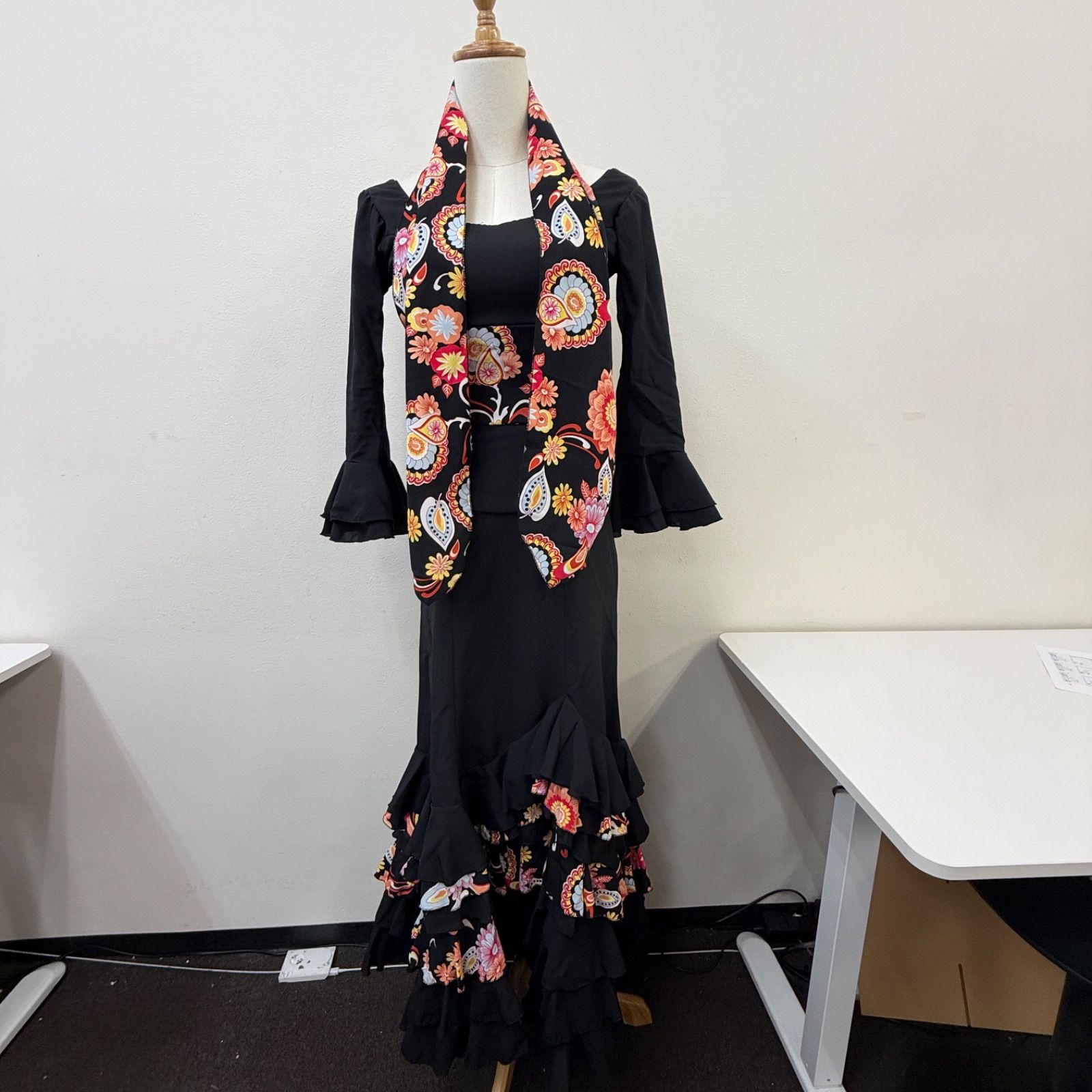 atelier BENIKO】フラメンコ衣装 セットアップ ツーピース トップス 黒