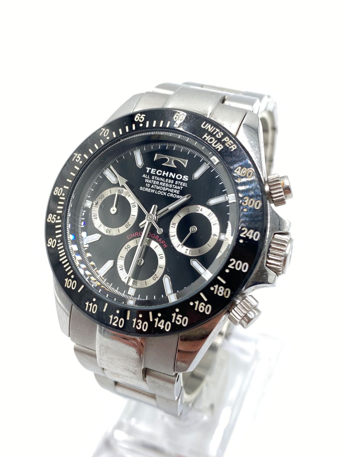 TECHNOS テクノス CHRONOGRAPH クロノグラフ T4A66 ブルー ラウンド 