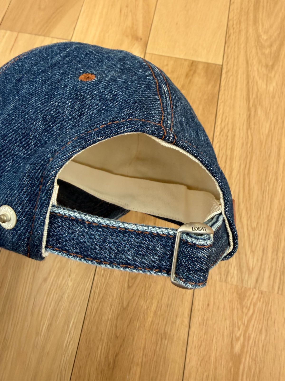 LOEWE ロエベ デニムキャップ ロゴ刺繍 インディゴ 帽子 Lサイズ 保存 