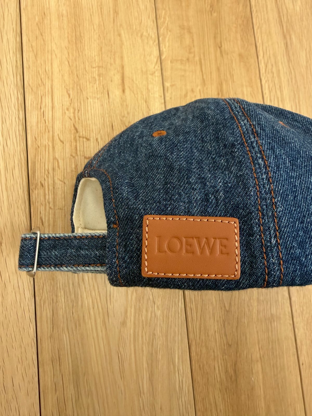 LOEWE ロエベ デニムキャップ ロゴ刺繍 インディゴ 帽子 Lサイズ 保存 
