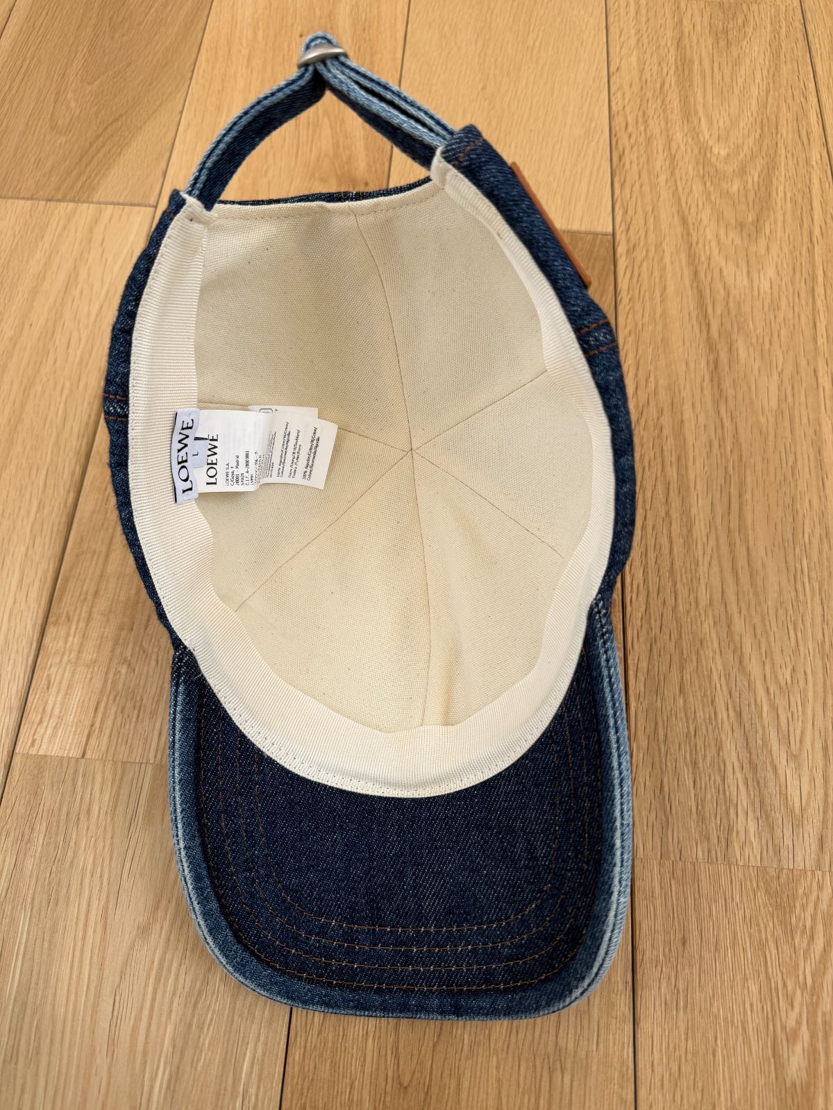 LOEWE ロエベ デニムキャップ ロゴ刺繍 インディゴ 帽子 Lサイズ 保存 