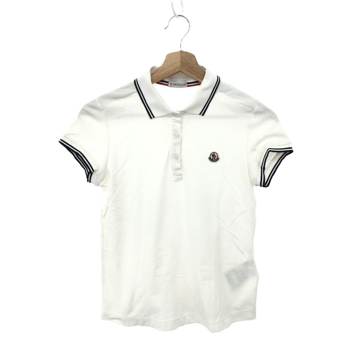 MONCLER モンクレール 半袖ポロシャツ サイズ:XS ホワイト レディース