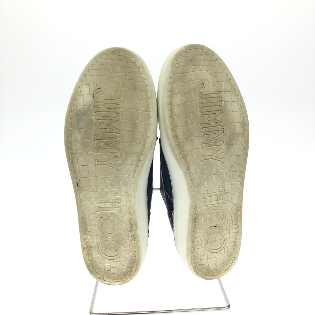 JIMMY CHOO ジミーチュウ スニーカー 表記サイズ:42 レザー ネイビー 