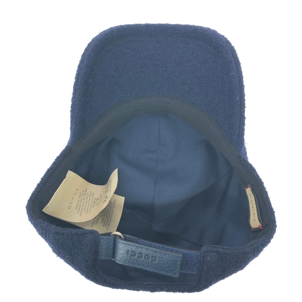 GUCCI グッチ フェルトウールベースボールキャップ M ロゴワッペン