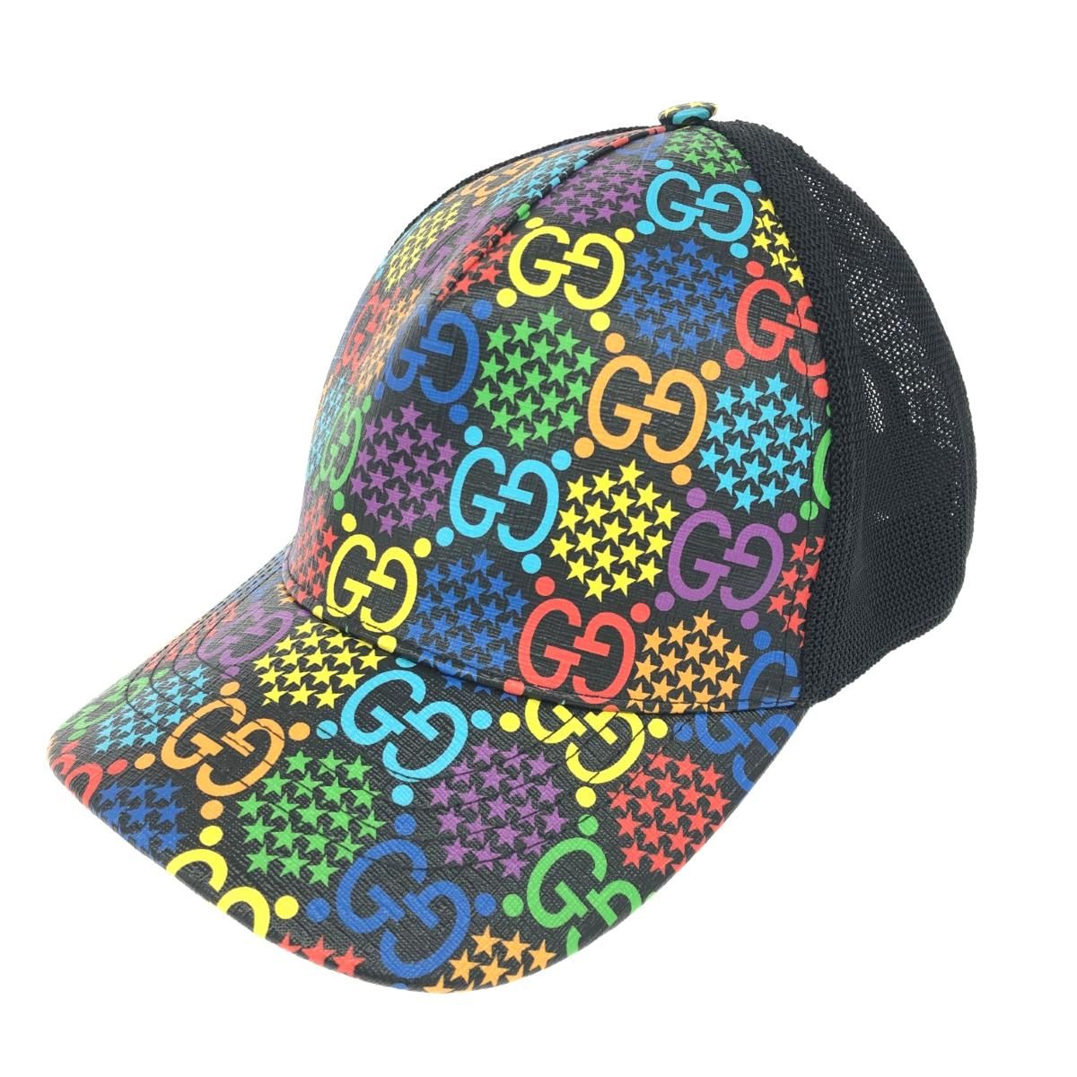 GUCCI グッチ ベースボールキャップ XL GGサイケデリック ブラック