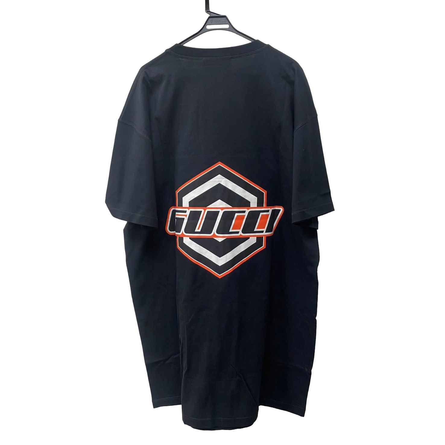 グッチ GUCCI オーバーTシャツ MOTOロゴ ワッペン コットン ブラック 