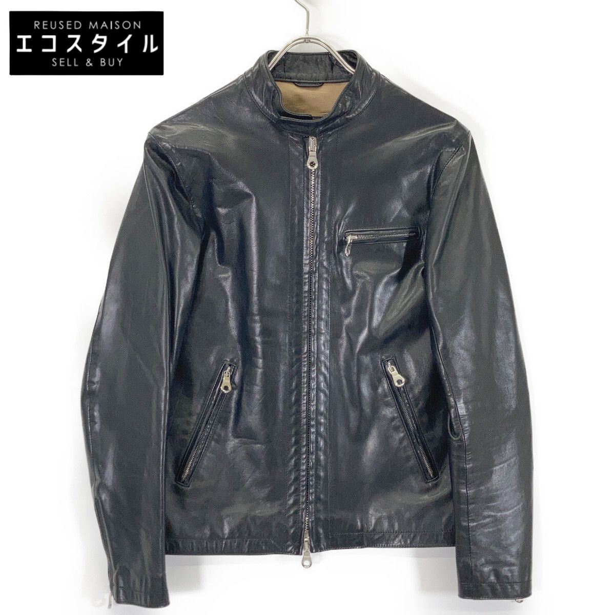 Cinquanta チンクアンタ ﾌﾞﾗｯｸ H-502 ﾎｰｽﾚｻﾞｰ ｼﾝｸﾞﾙﾗｲﾀﾞｰｽｼﾞｬｹｯﾄ 44