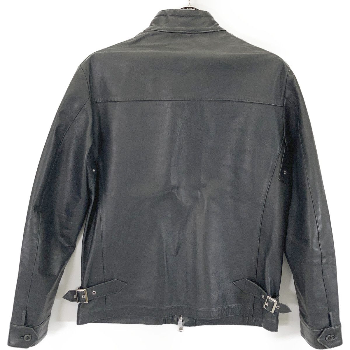 Cinquanta チンクアンタ 5623 ﾌﾞﾗｯｸ 羊革 ﾗﾑﾚｻﾞｰ ｼﾝｸﾞﾙﾗｲﾀﾞｰｽｼﾞｬｹｯﾄ 46