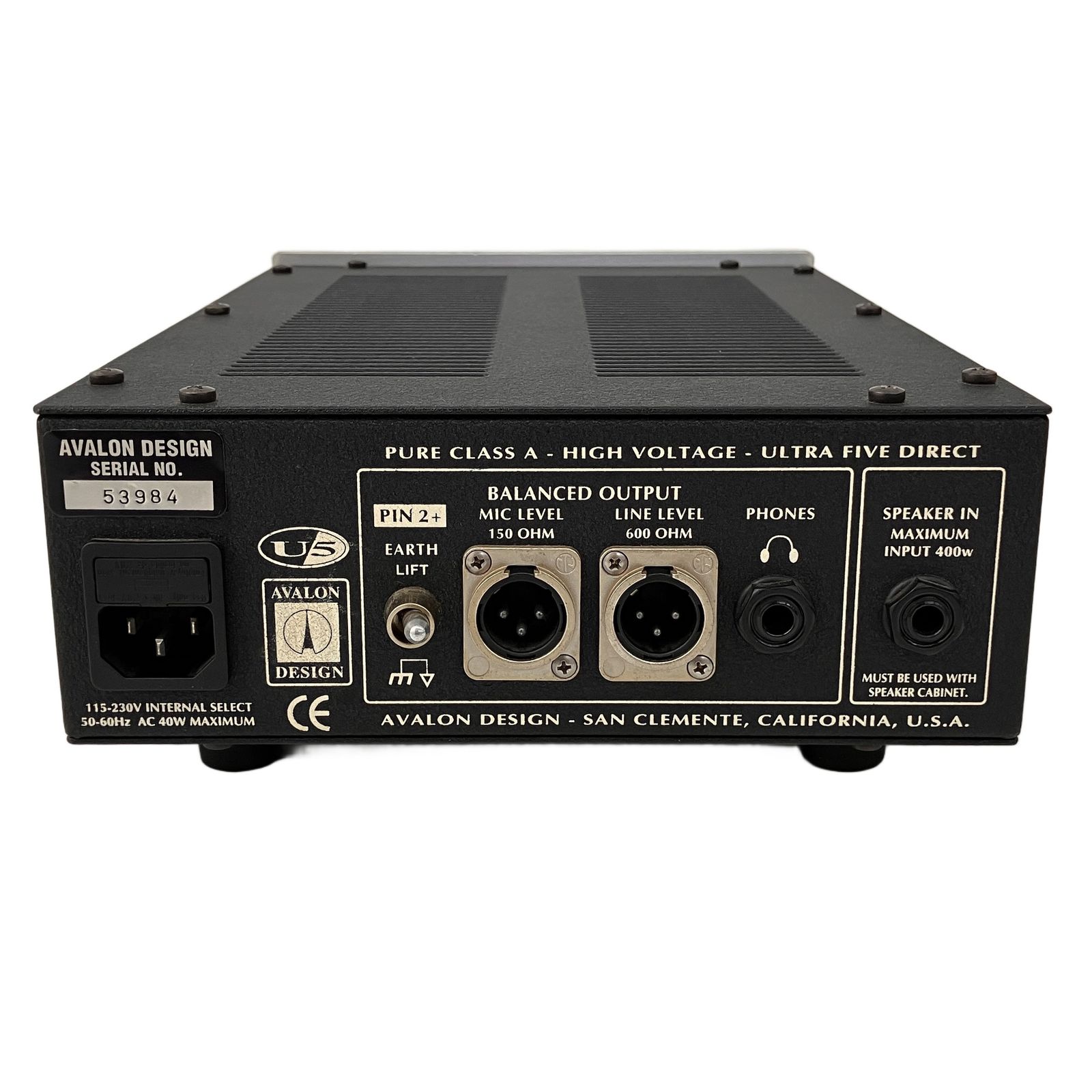 AVALON DESIGN アバロンデザイン U5 マイク プリアンプ 音響機器