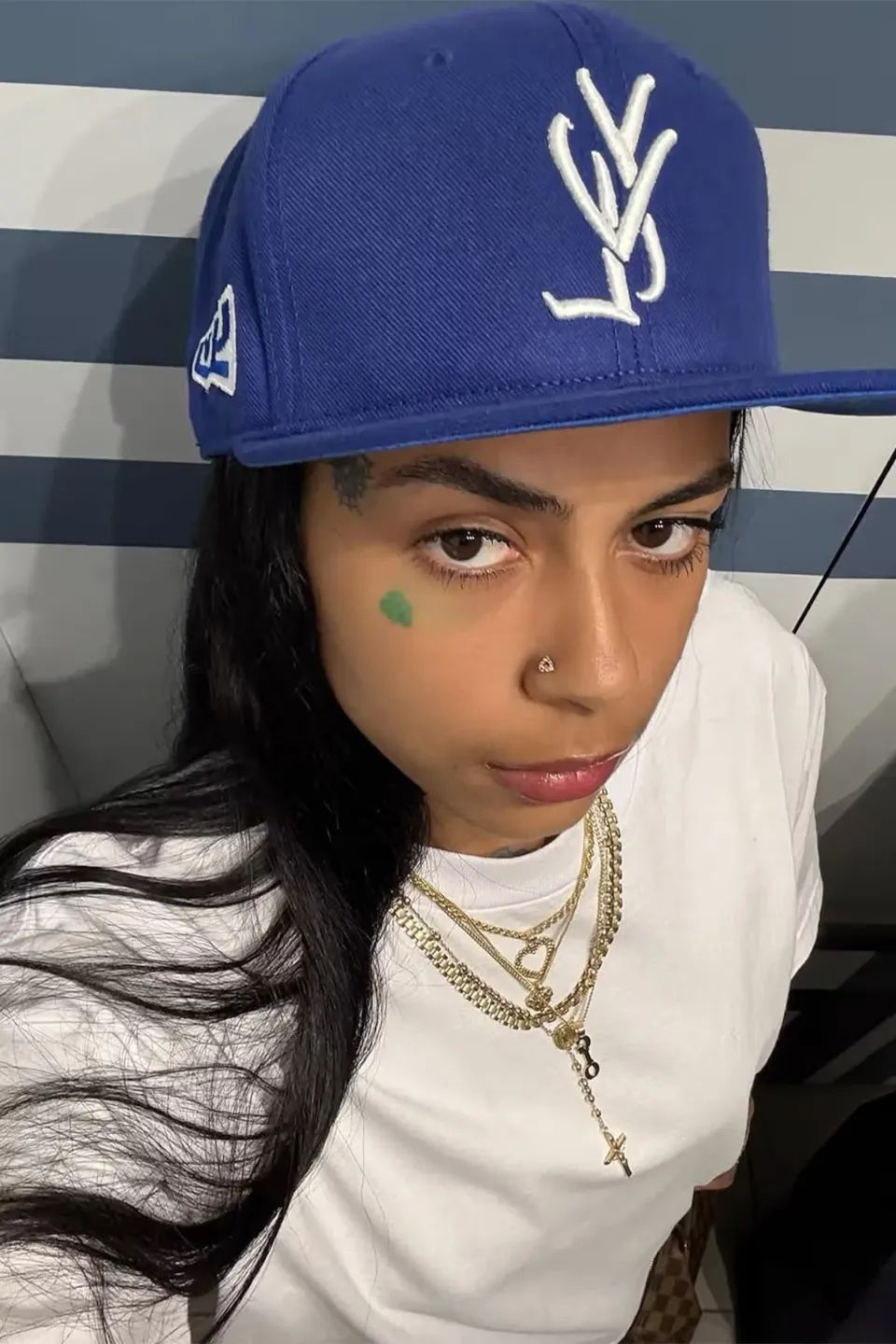 YVL｜YVL Signature Logo Cap - WHITE ON NAVY - メルカリ