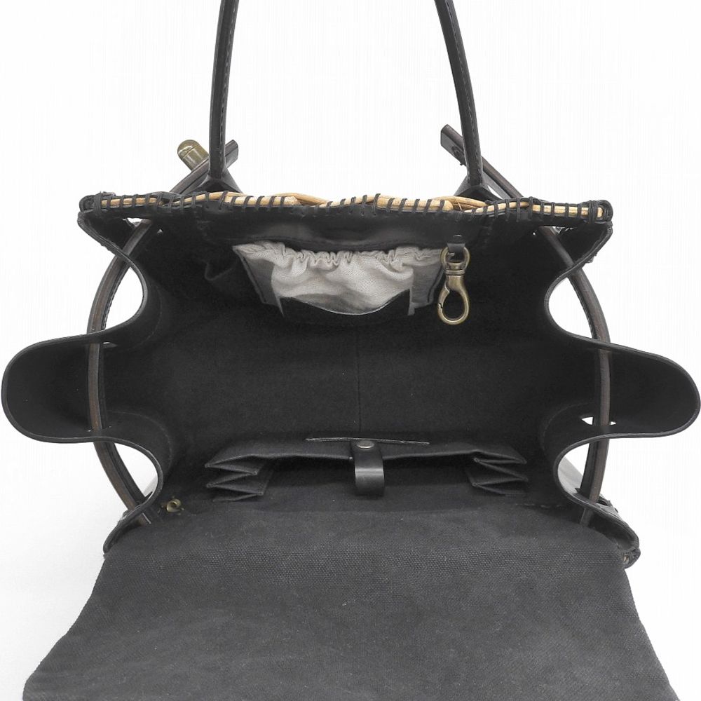 ebagos エバゴス 美品 紅籐×ブライドルレザー オイルショルダーベルト