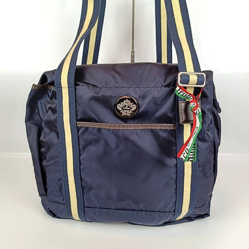 極美品✨オロビアンコ ビジネスバッグ ナイロン×レザー ネイビー 2way
