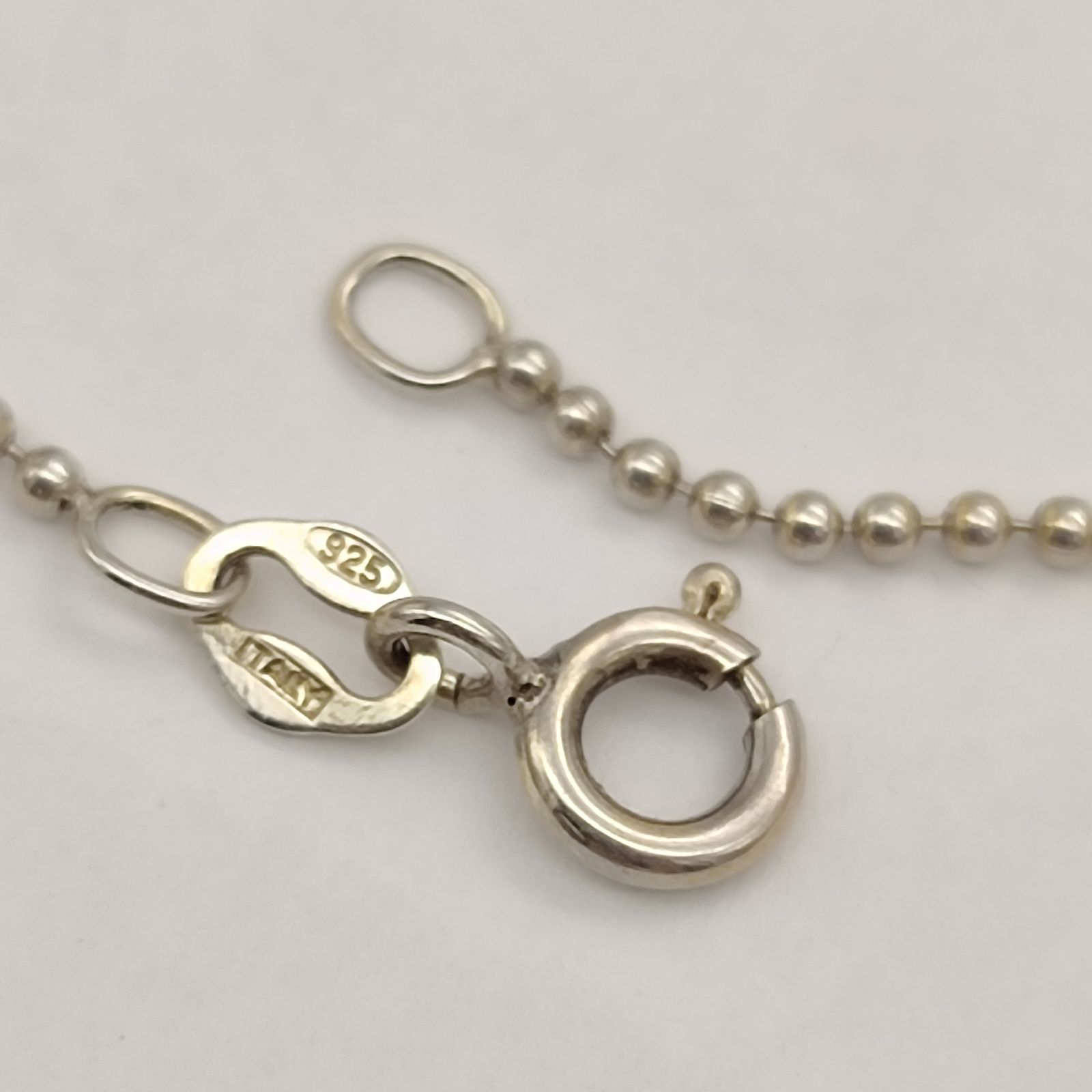 美品】ジルコニアクロスネックレス ボールチェーン シルバー925 
